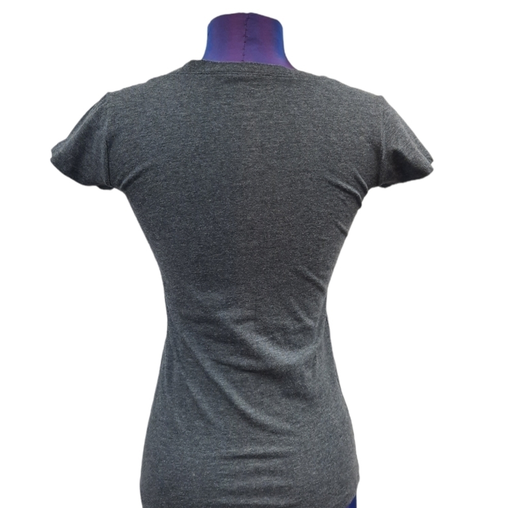 Disney Scoop Neck Halloween Mickey & Minnie Baby Tee Gray Size Small Q17 - Picture 4 of 6